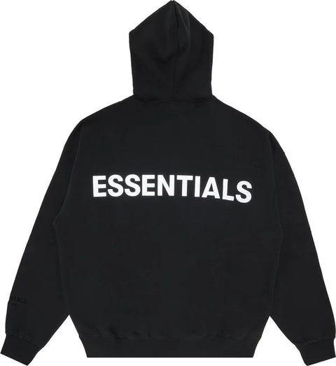 Fear of God Essentials 3M Logo Pullover Hoodie Black/White