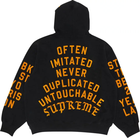 Supreme Team Flocked Hooded Sweatshirt 'Black'