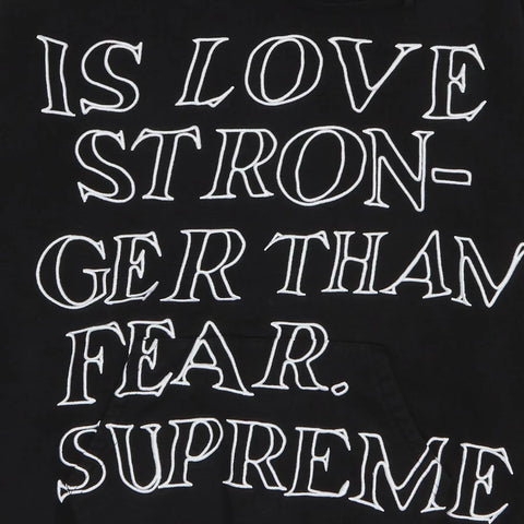 Supreme Stronger Than Fear Hooded Sweatshirt 'Black'