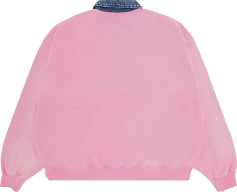 Supreme Denim Collar Half Zip SweatshirtPink