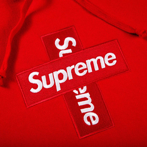 Supreme Cross Box Logo Hooded SweatshirtRed