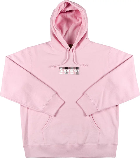 Supreme x Burberry Box Logo Hooded Sweatshirt 'Light Pink'