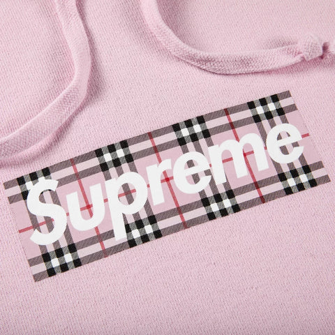 Supreme x Burberry Box Logo Hooded Sweatshirt 'Light Pink'