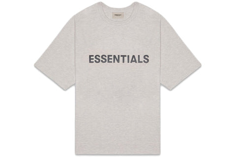 Fear of God Essentials Boxy T-Shirt Applique Logo Heather Oatmeal