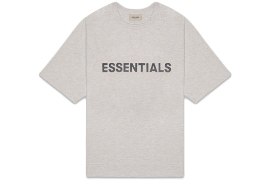 Fear of God Essentials Boxy T-Shirt Applique Logo Heather Oatmeal