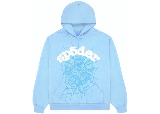 SP5DER Web Sky Blue Hoodie