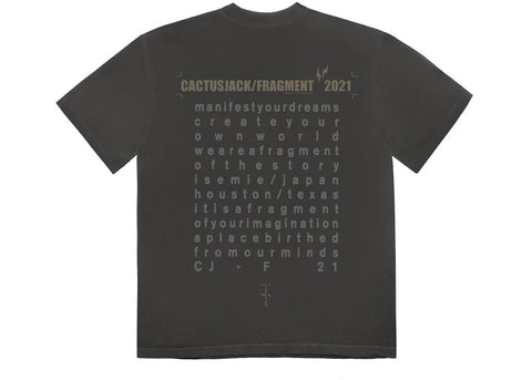 Travis Scott Cactus Jack For Fragment Create T-shirtWashed Black