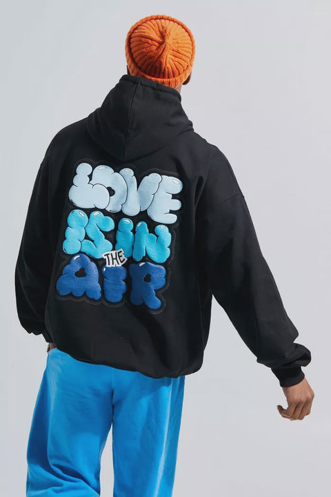 OVERSIZED LOVE IS IN THE AIR PUFF PRINT HOODIE