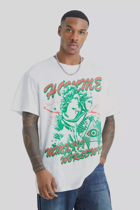 OVERSIZED MEN'S WORLDWIDE GRAPHIC T-SHIRT