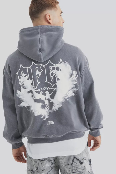 OVERSIZED BOXY OVERDYE WING GRAPHIC HOODIE